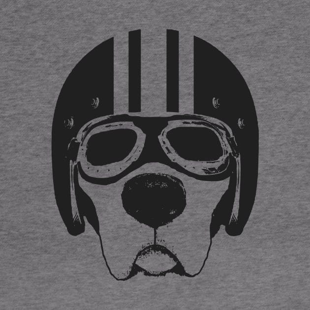 Labrador Retriever Dog in Motorcycle Helmet & Goggles by 36Artworks